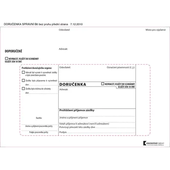 Obálka Obálky s doručenkou pro správní řízení červený pruh C5