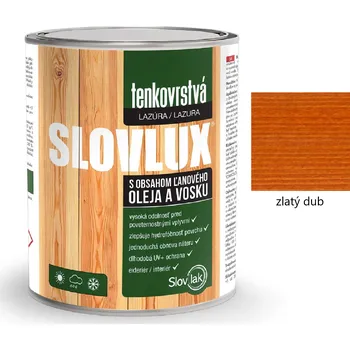 barva a nátěr na dřevo Slovlak SLOVLUX tenkovrstvá lazura na dřevo 2.5 l Zlatý dub