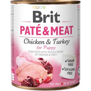 Krmivo pro psa Konzerva BRIT Paté & Meat Puppy (800g) Výhodné balení 6 kusů