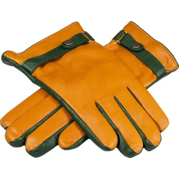 Rukavice BOHEMIA GLOVES Pánské barevné rukavice s páskem a kašmírem Barva: Zeleno-hnědá, Velikost: 10,5