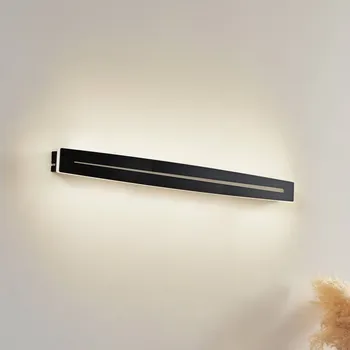 Lampička Lindby LED stropní svítidlo Benario, černé, hliník, 80 cm - Nástěnný držák - délka 78 cm, šířka 4,4 cm, výška 3 cm černá 1 x 17,8 W LED - Doprava zdarma