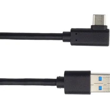 Datový kabel OEM Kabel USB typ C/M - USB 3.0 A/M zahnutý konektor 90°, 50 cm KU31CZ05BK
