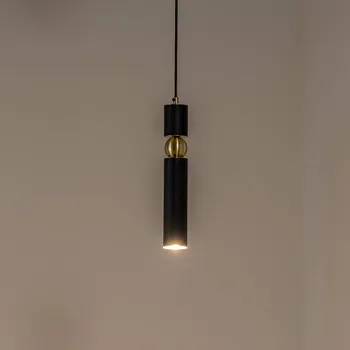 Jupiter Závěsné světlo Alas, černé, kov, závěs 135 cm, GU10 - Stříška - Ø 8 cm, výška 3 cm černá/zlatá 1 x 10 W LED - Doprava zdarma