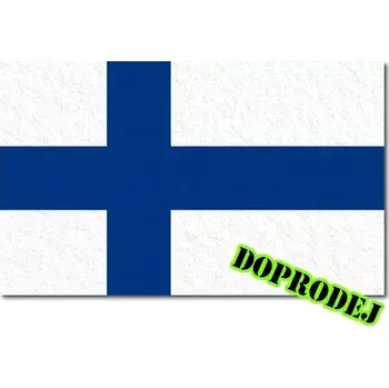 Textilní nažehlovací páska Finská tištěná vlaječka filc 6 x 3,5 cm - 2 ks