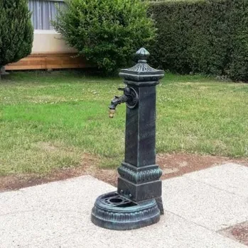 Umyvadlo AZTE Vodovodní litinový SLOUPEK s kohoutkem DRAK, zelená patina