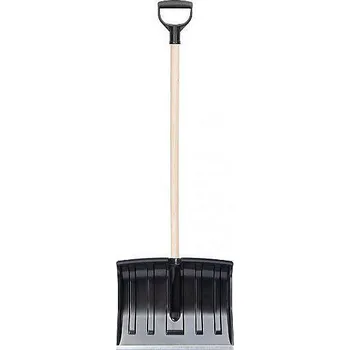 Lopata Hrablo na sníh ECO černé, 32x41cm, dřevěná násada - SLOŽENÉ