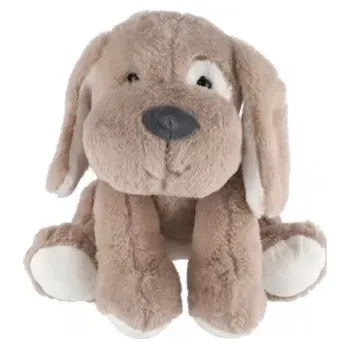 plyšák Teddies Pes/Pejsek sedící světle hnědý v sáčku 0+ 30 cm