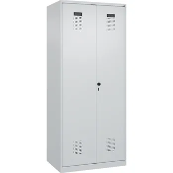 Šatní skříň Šatní skříňka C+P Cabo-Plus, 2 oddíly, 800 x 500 x 1850 mm, sv. šedá, stojící na podlaze