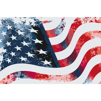 Malování podle čísel - Vlajka USA Velikost: 40x60cm, Rámování: Pouze srolované plátno