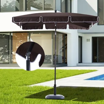 Stínicí technika Obdélníkový slunečník s hliníkovou konstrukcí | hnědý