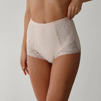 Kalhotky Zeštíhlující vysoké kalhotky s krajkou tělová 46/48