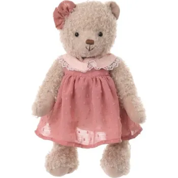 plyšák Bukowski Design Retro Eva medvěd 30 cm tmavě růžové šaty
