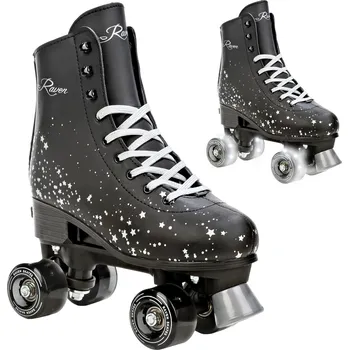 Kolečkové brusle RAVEN Nastavitelné kolečkové retro brusle Raven Noa, svítící LED kolečka 35/38 ČERNÁ|ŠEDÁ