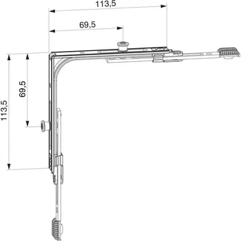 Příslušenství k oknu MACO Rohový převod MM krátký S 2 I-S čepem, FFB 320-1650