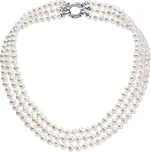 EVOLUTION GROUP CZ Perlový náhrdelník třířadý z pravých říčních perel - 22035.1