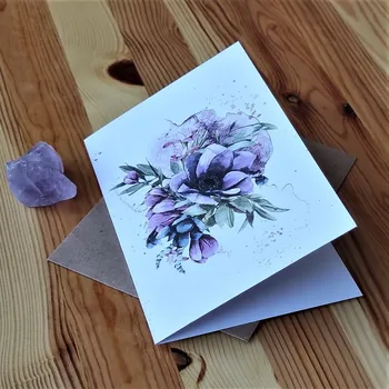 Přání s obálkou&nbsp;Purpurový květ