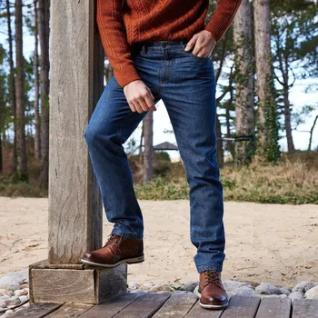 Dámské džíny Rovné džíny s flanelovou podšívkou modrá 54