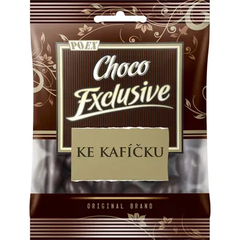 Dárkový potravinový koš POEX Čokoládové přáníčko - Ke kafíčku, 80 g