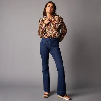 Dámské džíny Strečové džíny do zvonu modrá 36