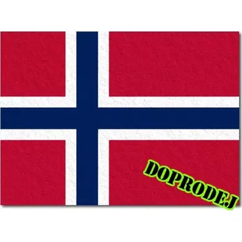 Vlajka Norsko tištěná vlaječka filc 6 x 4,5 cm - 6 ks