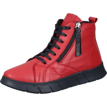 Dámské kozačky Manitu 990625 04 dámská kožená kotníková obuv červená Barva: Červená, Velikost: 39