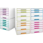 Zásuvkový box Leitz WOW 5 zásuvek modrý