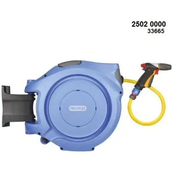 Zahradní hadice NÁSTĚNNÝ BUBNOVÝ NAVIJÁK PVC- modrý zahradní -18+2 m 1/2"- hadice 8 bar (+50°C), Šíře.x V.=280x430x500, L=585 mm