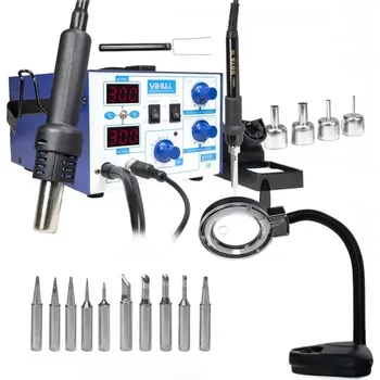 Páječka Sada: Pájecí stanice Yihua 872D 2v1, lampa s lupou 239 a 10 hrotů