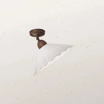 Il Fanale Fior di pizzo 065.23.OC Il Fanale stropní rustikální svítidlo, keramika Bassano a mosaz