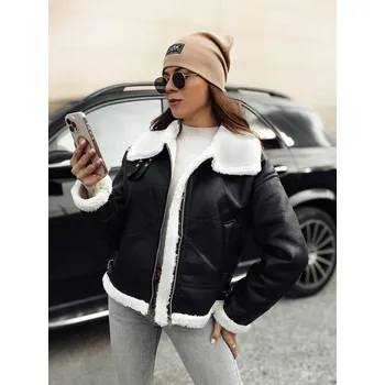 Dámská kožená bunda FURBLAZE s kožíškem DStreet černá | bílá | šedá 3058678