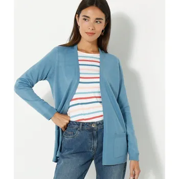 Dámský svetr Kardigan bez zapínání modrošedá 34/36