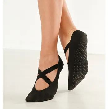 Dámské ponožky Sada 2 párů ponožkových ťapek s protiskluzovou spodní stranou černá 35-38