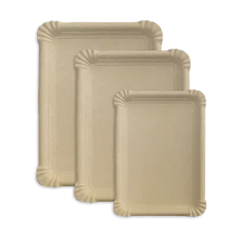 Jednorázové nádobí Papírové tácky 13 x 20 cm hnědý Kraft, 100 ks