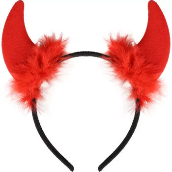 RAPPA Čertí rohy červené s peřím