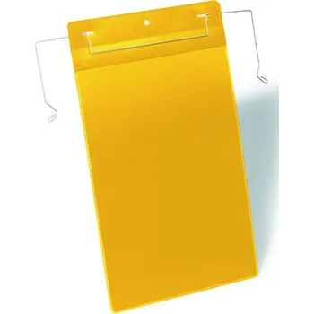 Logistické závěsné kapsy s drátěným úchytem A4 na výšku, žluté