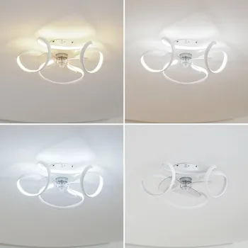 Lampička Stropní ventilátor Lindby LED Lomata, bílý, tichý, Ø 23 cm - Stříška - Ø 18 cm, výška 8 cm bílý, průhledný LED 35,8 W celkem - Doprava zdarma