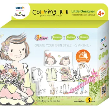 omalovánky Samolepicí omalovánky na roli Stick'n Malá módní návrhářka - JARO, 10 x 243 cm