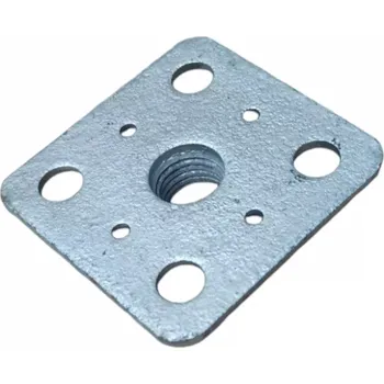 Deska s maticí k patce pilíře M20 80x80x4mm galv. Zn