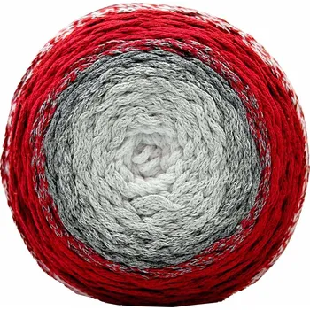 Příze Chainy Cotton Cake ReTwisst 16 variace bílá, šedá, červená