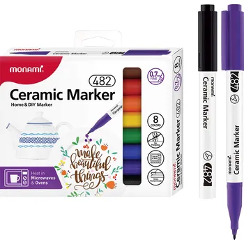 Speciální výtvarná barva Popisovače MONAMI set 482/8 na keramiku a porcelán