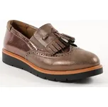 Mokasíny s třásněmi a střapci kaštanová 41