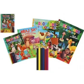 omalovánky Maľovanka Aktivity Milé zvieratká + ceruzky