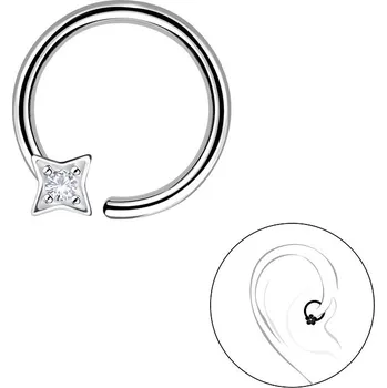 Piercing Sylv Stříbrný rozevírací piercing ASTRA 1.2 x 11 mm Ag 925/1000