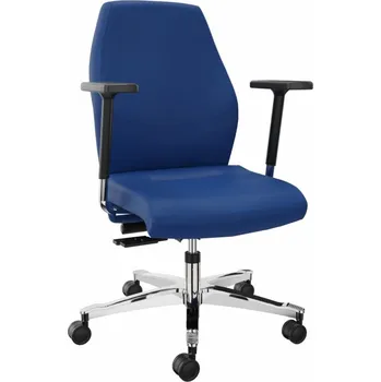 Pracovní židle Dauphin XXL, modré čalounění, s bederní opěrkou