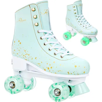 Kolečkové brusle RAVEN Nastavitelné kolečkové retro brusle Raven Noa, svítící LED kolečka 35/38 ZELENÁ|ŽLUTÁ