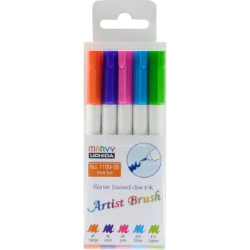 Popisovače se štětečkem Marvy 1100 Artist Brush Vivid set