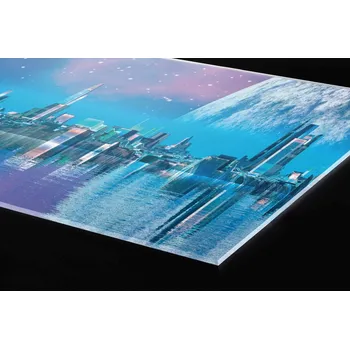 Obklad DIMEX | Plexisklo za kuchyňskou linku PGT-06040-036 | 60 cm x 40 cm | Město budoucnosti + Plexisklo za kuchyňskou linku DIMEX v rozměru 60 cm x 40 cm, motiv Město budoucnosti