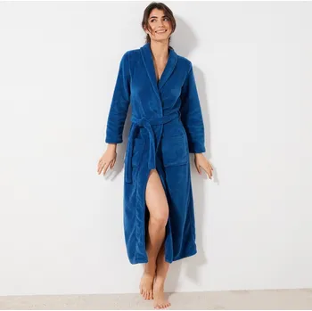 Šála Fleecový župan se šálovým límcem a s délkou 130 cm, hebký na dotek modrá 34/36