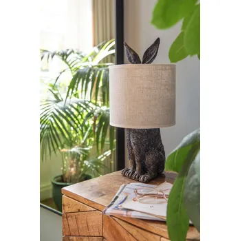 Lampička Stolní lampa v designu králíka s béžovým stínidlem – Ø 20*45 cm E27/max 1*60W