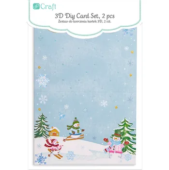 kreativní sada Sada na výrobu 3D pohlednic 2 kusy v balení vánoční